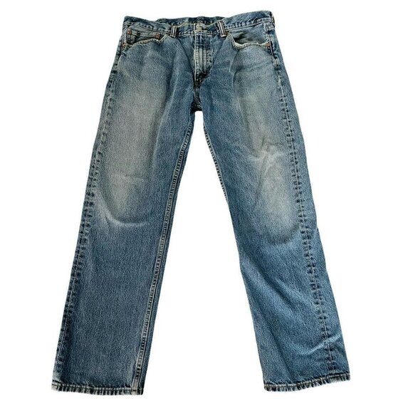 Levis 505 Blue Denim Medium Wash Jeans Men's Size 38 X 32 - Picture 2 of 10